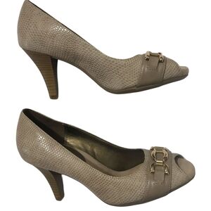 Aerosoles Heelrest Peeptoe Pumps Snakeskin